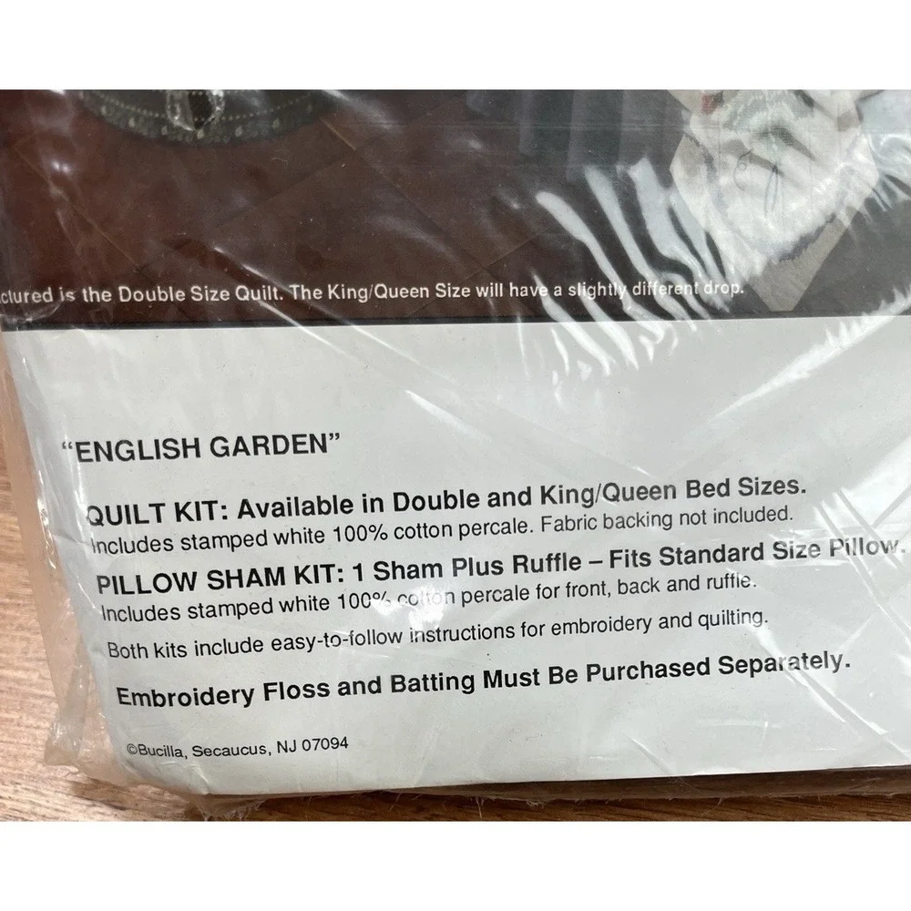 Vintage Bucilla English Garden Cross Stitch Double Size Quilt Kit 80